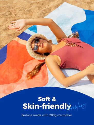 Beach Picnic Blanket, Dual Layer, Sandproof Water Resistant Beach Blanket, Packable, Washable, Great for Camping, Outdoors, Festivals, 71"x95" Large Size for Family Trip, Gifts for Dad in Kuwait