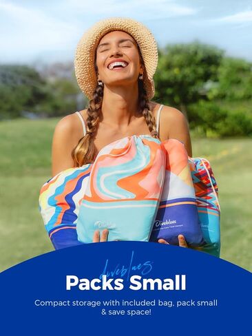 Beach Picnic Blanket, Dual Layer, Sandproof Water Resistant Beach Blanket, Packable, Washable, Great for Camping, Outdoors, Festivals, 71"x95" Large Size for Family Trip, Gifts for Dad in Kuwait