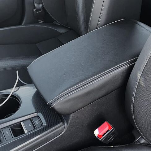 A ABIGAIL Center Console Armrest Cover Compatible with Honda Civic 2022 2023 PU Leather Arm Rest Box Lid Middle Console Cover Seat Protector Armrest Cushion Pad (Red Stitches) in Saudi Arabia