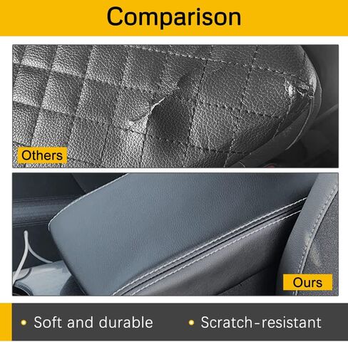 A ABIGAIL Center Console Armrest Cover Compatible with Honda Civic 2022 2023 PU Leather Arm Rest Box Lid Middle Console Cover Seat Protector Armrest Cushion Pad (Red Stitches) in Saudi Arabia
