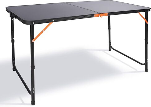 Folding Camping Table,Outdoor Adjustable Height Table,Lightweight Backyard Foldable Camp Table for Picnic,Party,BBQ,Beach,Hiking,Black in Kuwait