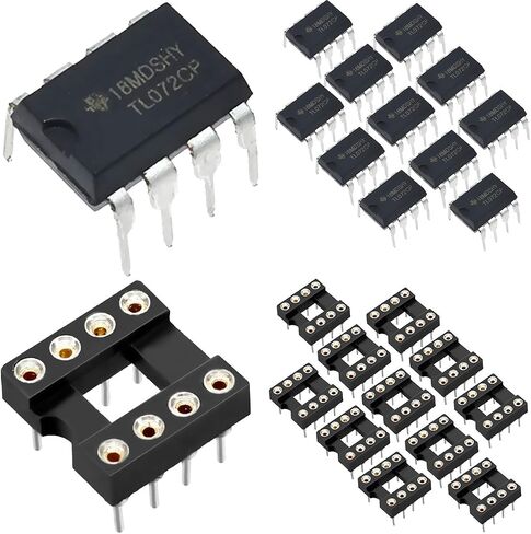 مضخم تشغيلي TL072CP DIP-8، مضخم تشغيلي مزدوج، DIP TL072CN TL072، رقائق IC منخفضة الضوضاء مع مقبس IC دائري DIP-8، حزمة من 12 قطعة in Saudi Arabia