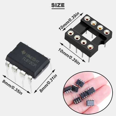 مضخم تشغيلي TL072CP DIP-8، مضخم تشغيلي مزدوج، DIP TL072CN TL072، رقائق IC منخفضة الضوضاء مع مقبس IC دائري DIP-8، حزمة من 12 قطعة in Saudi Arabia