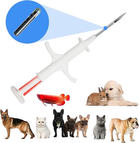 Animal ID Microchip for Dogs Cats Horses Pigs Cows 20 Pack 2.12X12mm ISO11784/ISO11785/FDX-B Pet ID Tags, 15 ID Microchip in Kuwait