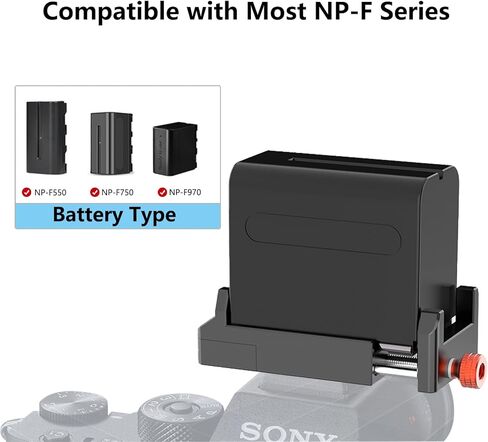 NP-F Battery Adapter Mount Plate for Wireless HDMI Transmitter and Receiver, NP-F Battery Adapter Mount Plate Compatible with Most of NP-F Battery, LED Low Battery Indicator in Kuwait