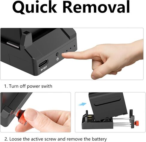 NP-F Battery Adapter Mount Plate for Wireless HDMI Transmitter and Receiver, NP-F Battery Adapter Mount Plate Compatible with Most of NP-F Battery, LED Low Battery Indicator in Kuwait