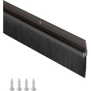 2Pcs 3.3ft/1M Door Brush Sweeps Seal Garage Roll Up Door Brush Door Brush Sweep White and Black 2.36"/60mm Width