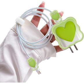 Cute Cable Protector for iPhone Charger with Unique Design 3D Love Heart Wave Data Cable USB Charger Data Line Phone Wire Saver Protector for iPhone 11 12 13 14 Pro Max Charger Protector-Purple