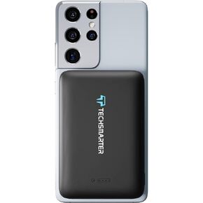 TECHSMARTER Wireless Portable Charger Power Bank with Anti-Slip Suction Cups, 8000mAh 18W USB-C Battery Pack, for iPhone 15, 14, 13, 12, 11, SE 2020, X, XR, XS, Samsung S23, S22, S21, S20, S10