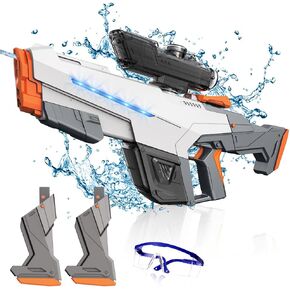 Electric Water Gun for Adults Kids,Auto Suction Water Guns with Lights,Long-Range,Large Capacity Strongest Full Auto Water Pistol,Outdoor Shooting Game Summer Pool Beach Party Toys