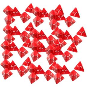 60 Pieces of red Four-Sided dice are Suitable for bar Games, Family Gatherings, Theme Parties, Friends Gathering dice