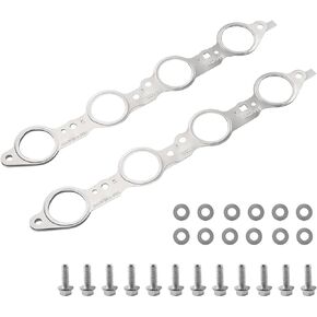 ZONFANT Exhaust Manifold Header Gaskets with Bolts Compatible with Chevy GMC Cadillac Pontiac Vehicle LS MLS LS1 LS2 LS3 LS6 LQ4 LQ9 LM7 4.8L 5.3L 5.7L 6.0L 6.2L, Replace#12617944 551696