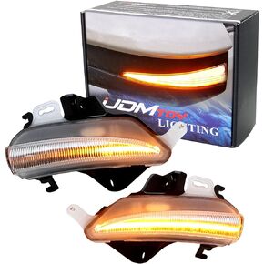iJDMTOY Clear Lens Dynamic Sequential Blink/Flow Full LED Outer Side Mirror Turn Signal Light Assembly Kit Compatible with Lexus is RC ES LS CT
