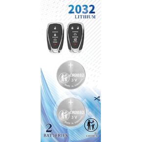 2 Pack CR2032 Remote Key FOB Compatible with Chevrolet 2016-2022+ Chevy Blazer Bolt Camaro Cruze Equinox Malibu Sonic Spark Trax Volt(FCC ID’s: HYQ4AA,HYQ4EA, HYQ4ES)