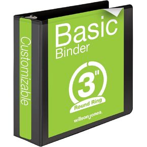 ملف ويلسون جونز 3 بوصة 3 حلقات، مجلد عرض دائري أساسي، أسود (W362-49B) in Kuwait