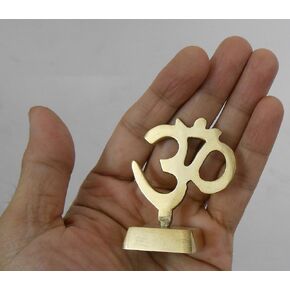 Handcrafted Brass Om/Aum Table Top Decor - Elegant Spiritual Meditation Symbol for Home or Office