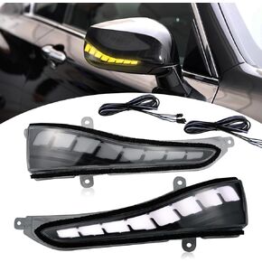 LED Side Mirror Marker Light for Infiniti Q50 Q60 Q70 QX50 QX60 QX70 Indicator Lamps DRL Dynamic Turn Signal Upgraded Mirror LED Blinker Replacement (Smoked Lens)