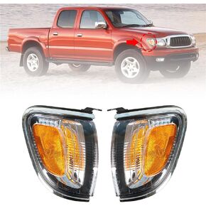 LABLT 2Pcs Park Signal Corner Marker Lights with Electroplated Frame 8161004090C0 8162004090C0 Replacement for 2001-2004 Toyota Tacoma Left & Right