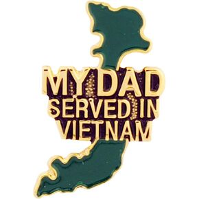 United States Military My Dad Served in Vietnam and Map 1" Lapel Pin