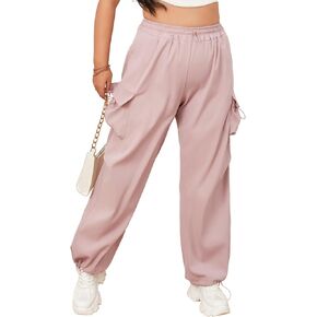 Women Cargo Pants Plus Size Baggy Parachute Pants Flap Pockets Streetwear