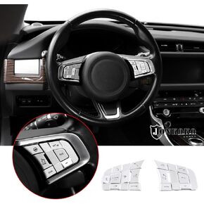 Aluminum Alloy Car Steering Wheel Button Frame Sticker 10 Pcs For Jaguar XF XF E-PACE/F-PACE/F-TYPE(High Match)