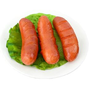 3 PCS Simulated Hot Dog Fake Sausage Artificial Food Model Photography Props for Home Kitchen Shop Display Party Decoration