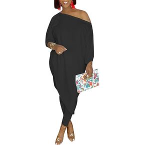 Women's Summer 3/4 Sleeve Splash-ink Irregular Sweatshirt Top Bodycon Long Pants 2 Piece Outfits