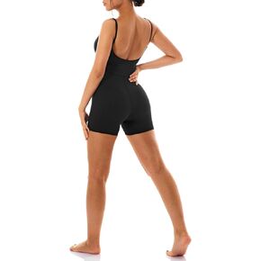 Workout Rompers for Women 4" Padded Cami Yoga Tops Bike Shorts Jumpsuits