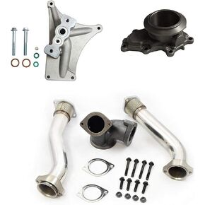 GXP Bellowed Up Pipe Kit with NON-EBPV Pedestal & Exhaust Housing Compatible with 1999.5-2003 Ford 7.3L Powerstroke Diesel
