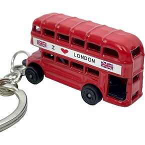 Red London Double Decker Bus Die Cast Metal Key Chain, Key Ring or Key Fob Souvenir and Gift