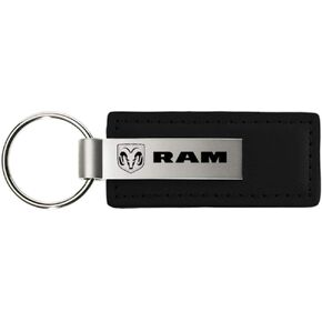 Au-Tomotive Gold, INC. Dodge RAM Logo Black Leather Key Chain