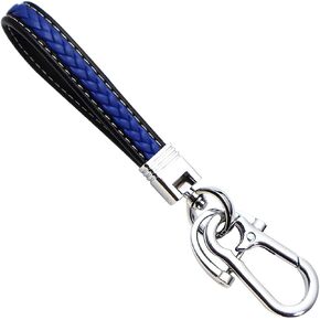 Car Keychain, Leather Auto Key Fob Ring for Women Men with Anti-Lost D-Ring, Universal for Most Vehicles（Pink）