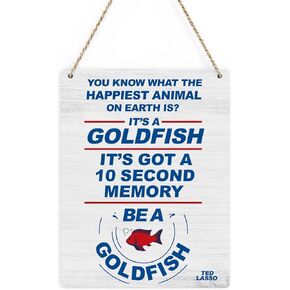 Positive Affirmations Wall Decor Goldfish Farmhouse Wall Hanging Decor for Home Club Garage Store Bar Cafe Farm Rustic Wood Sign for Front Door Porch Patio Backyard Cubicle Office Bathroom Club in Kuwait