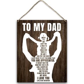 هدايا إلى أبي للأب من ابنة الابنة، لافتة معلقة خشبية، هدايا عيد الأب للأب، هدية للأب من الابنة، أحبك هدايا ديكور المنزل، لوحة خشبية مع حبل لغرفة النوم، رف جدار للدراسة - 18 in Kuwait