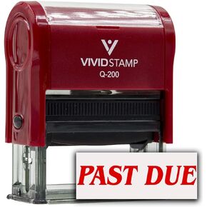Past Due Office Self-Inking Office Rubber Stamp (Red) - M