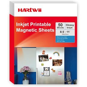 Bulk Printable Magnet Glossy Sheets for inkjet printer Make Refrigerator Photo 13.5mil 8.5 x 11 inches 50Sheets Thick magnetic printer paper for cricut