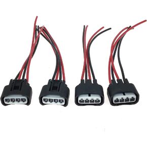 Pack of 4 Ignition Coil Female Connector Plug Harness Pigtail Fits HS250h Pontiac Vibe Scion tC Camry Corolla Highlander Matrix RAV4 Solara Chevrolet Prizm Replace 2AZFE1ZZFE