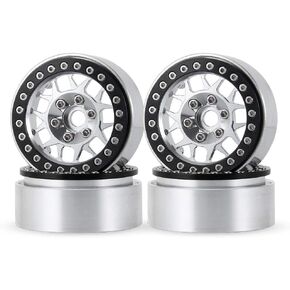 MOHERO Aluminum 1.9'' Alloy Beadlock Wheel Rims for 1/10 RC Axial SCX10 III AXI03007,TRX4 Crawler Car Pack of 4 (Matte Black)