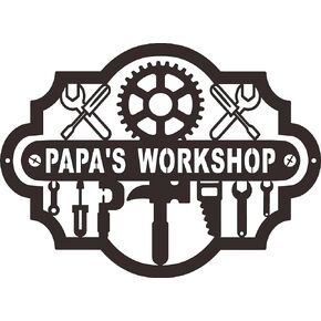 Garage Signs Papas Garage Sign Dad Garage Sign Papa Gifts and Dad's Workshop Sign Vintage for Men Repair Room Decoration Resilient Shop Signs for Men