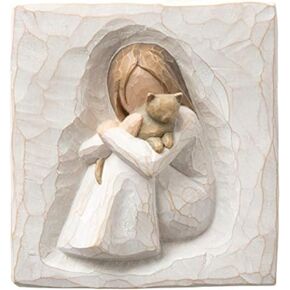 Willow Tree Comfort Plaque, sculpted hand-painted bas relief