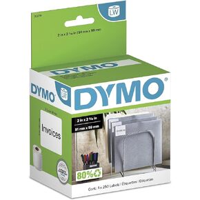 DYMO Authentic LW Multi-Purpose Labels, DYMO Labels for LabelWriter Printers, White, 2" x 2-5/16", 1 Roll of 253