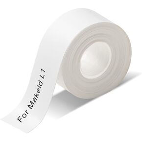 Label Maker Tape Compatible with MAKEID L1 Label Printer, 1 Roll Waterproof DIY Label Paper, Thermal Label Tape for PRT/HPRT Qutie Label Maker, 0.59inchx13ft(Pink)