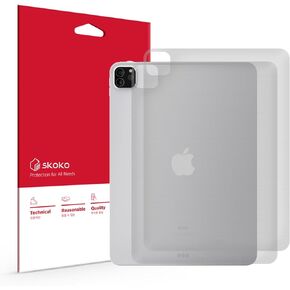 skoko 2pcs in 1 set iPad Back Matte Transparent Protector Film Body Skin Compatible with iPad 10.2 7/8/9 th generation, TPU, Ultra Thin compatible with Case Cover