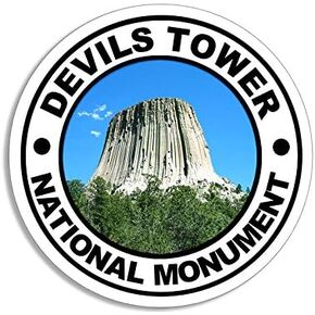 Round Devils Tower National Monument Sticker (Decal rv Wyoming wy Vinyl Decal for car or Laptop (3 inch)