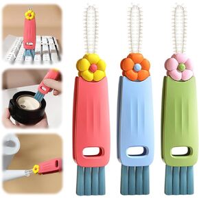 3 in 1 Cup Lid Cleaning Brush, 2024 New Crevice Cleaning Brush for Bottle Gap Tight Spaces Cup, Multifunctional Insulation Bottle Cleaning Tools with Brush
