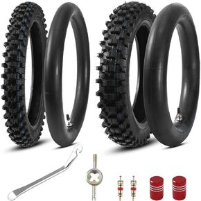 KAMIER 80/100-12 3.00-12 Rear 60/100-14 2.50-14 Front Tire and Inner Tube for KLX110 KX60 KX65 PW80 TTR90 TTR110 CRF70 XR70 Suzuki RM60 JR80 DS80 DRZ110 Apollo RFZ SSR TaoTao 110cc 125cc Pit Dirt Bike
