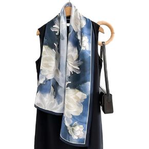 K-Elewon 100% Pure Mulberry Silk Long Scarf Headscarf Fashion Scarves Natural Silk Shawls for Women H18
