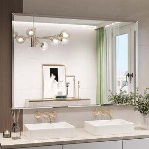 Bathroom Mirrors for Wall Beveled, 30"x36" Frameless Bathroom Vanity Mirror, Wall Mount Mirror for Bedroom Entryway Living Room Hangs Horizontally or Vertically