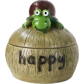ToiM Stable Ashtray with Lid for Cigarette, Adorable Office Home Accessories Organizer (Caterpillar)