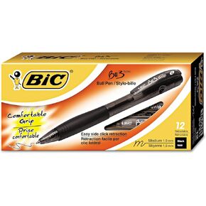 BIC Ballpoint Retractable Pens (BU311BK), Black